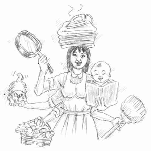 Cartoon showing Filipina maid in China (Global Times)