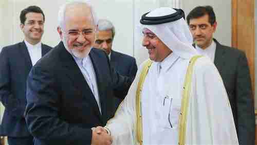 Iran's foreign minister Javad Zarif (L) meets with Qatar's ambassador in Tehran on Monday.  Close relations between Iran and Qatar are at the center of the Gulf crisis (Tehran Times)