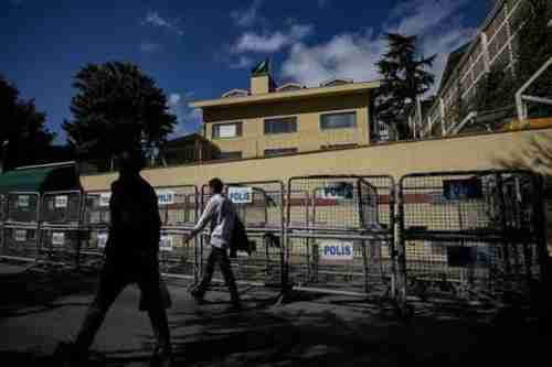 The Saudi consulate in Istanbul on Sunday (AP)