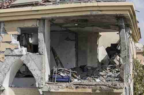 Destroyed house after being hit by rocket on Tuesday morning in Beersheba (AP)