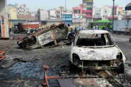 Aftermath of Hindu-Muslim ethnic clashes in Delhi on Wednesday (AFP)