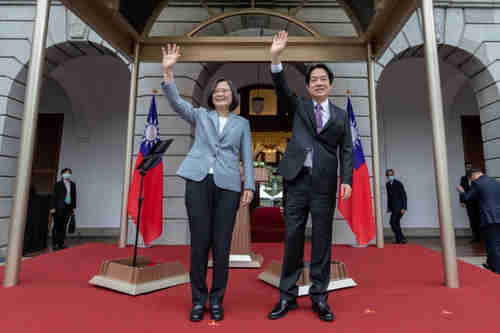 Taiwan President Tsai Ing-wen and VP William Lai Qingde on inauguration day May 20 (Reuters)