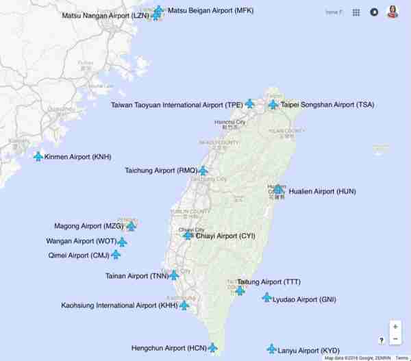 Taiwan Airfields